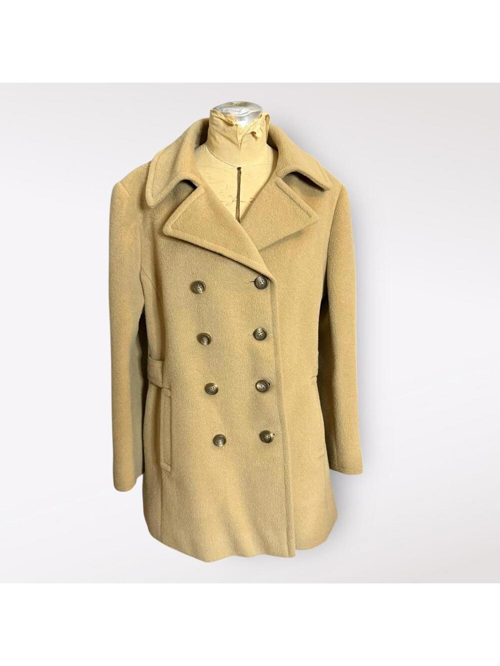 Lord & Taylor Beige Wool Peacoat